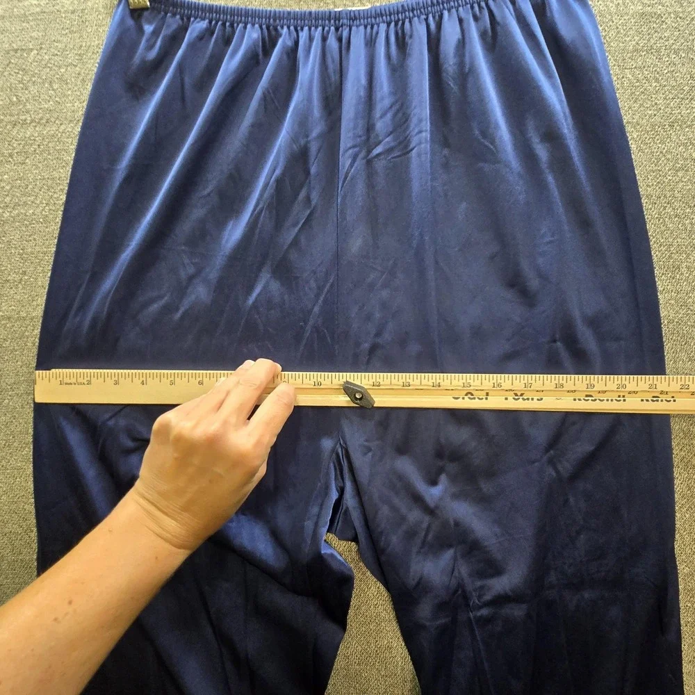 Vintage Henson Kickernick Pajama Set Womens Large Blue Geometric Nylon USA 2 Pc